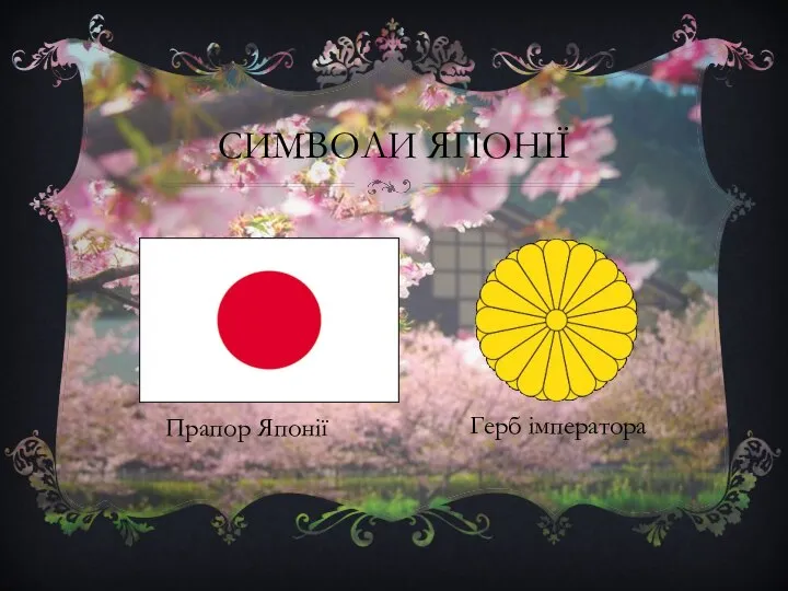 СИМВОЛИ ЯПОНІЇ Прапор Японії Герб імператора