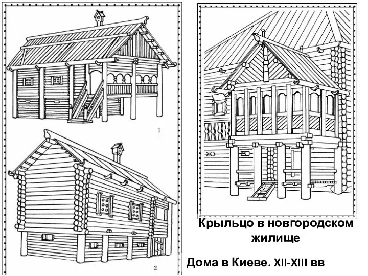 Дома в Киеве. XII-XIII вв Крыльцо в новгородском жилище