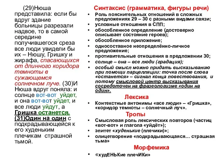 (29)Нюша представила: если бы вдруг здание больницы разрезали надвое, то в