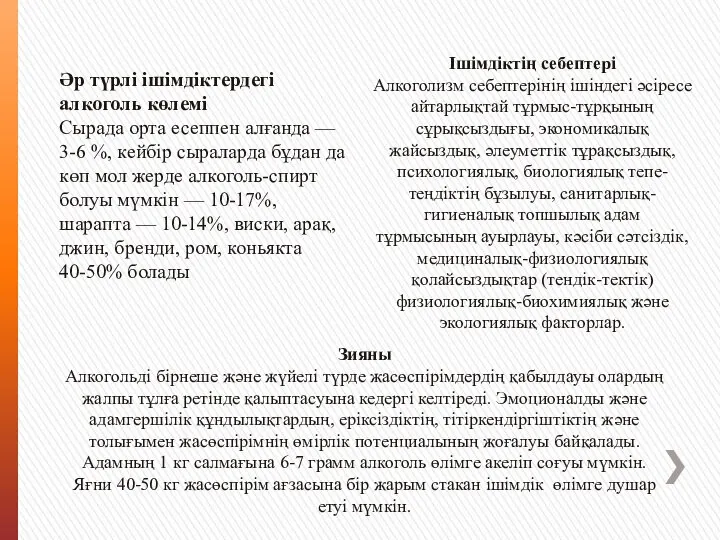 Әр түрлі ішімдіктердегі алкоголь көлемі Сырада орта есеппен алғанда — 3-6