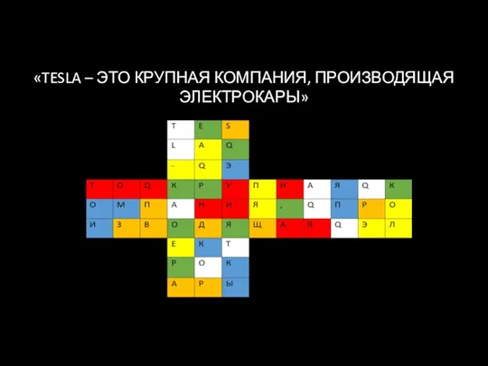 «TESLA – ЭТО КРУПНАЯ КОМПАНИЯ, ПРОИЗВОДЯЩАЯ ЭЛЕКТРОКАРЫ»