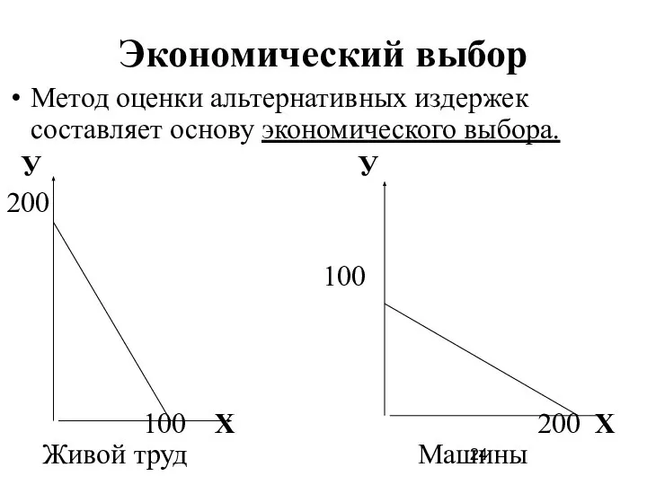 Экономический выбор Метод оценки альтернативных издержек составляет основу экономического выбора. У