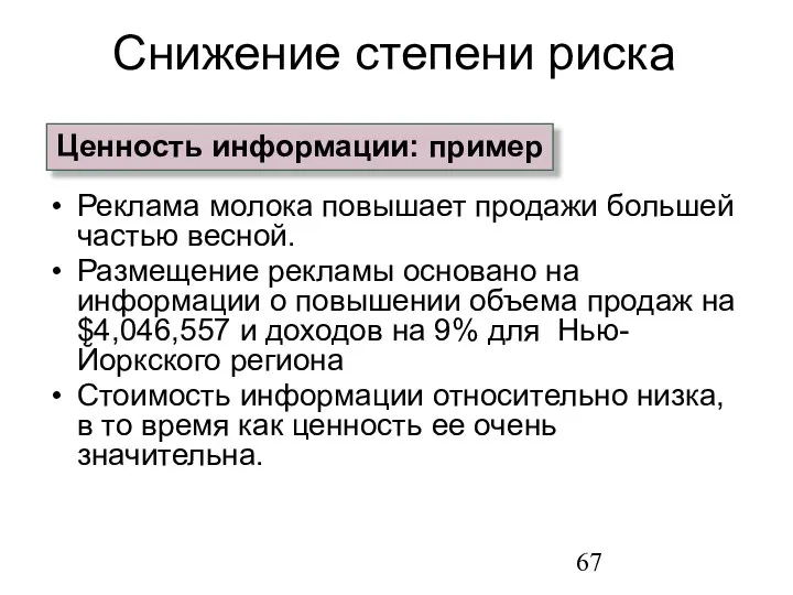 Реклама молока повышает продажи большей частью весной. Размещение рекламы основано на