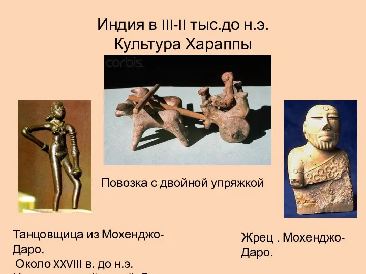 Индия в III-II тыс.до н.э. Культура Хараппы Танцовщица из Мохенджо-Даро. Около