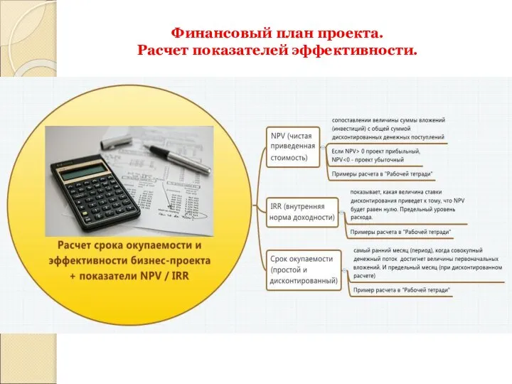 Финансовый план проекта. Расчет показателей эффективности.