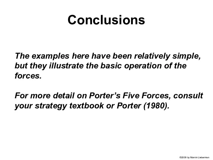 Conclusions The examples here have been relatively simple, but they illustrate