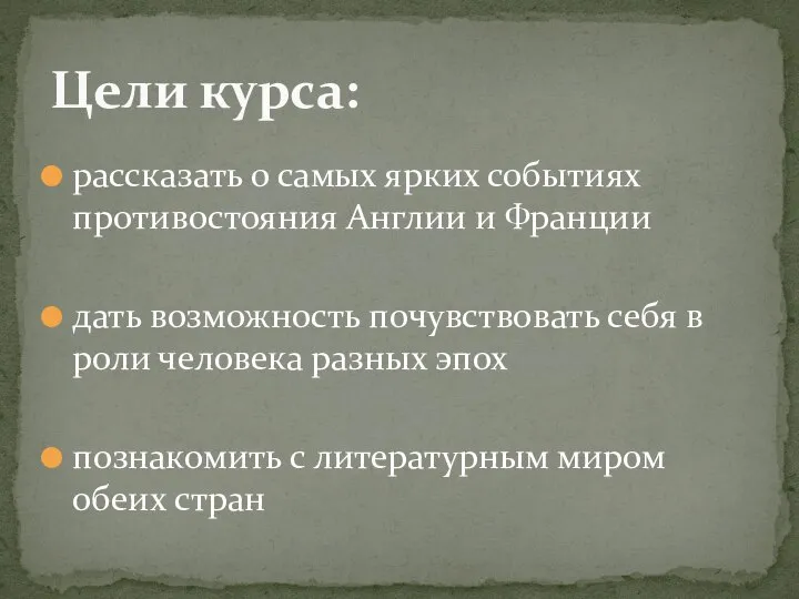 рассказать о самых ярких событиях противостояния Англии и Франции дать возможность