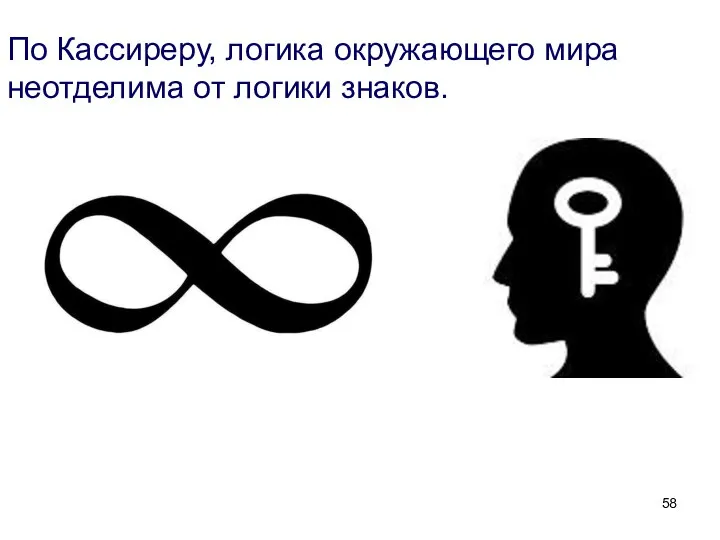 По Кассиреру, логика окружающего мира неотделима от логики знаков.