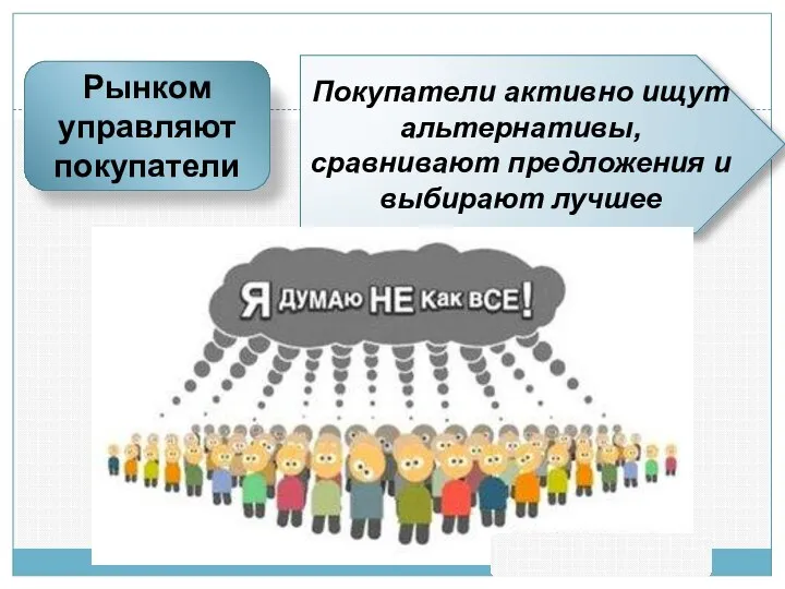 Покупатели активно ищут альтернативы, сравнивают предложения и выбирают лучшее Рынком управляют покупатели