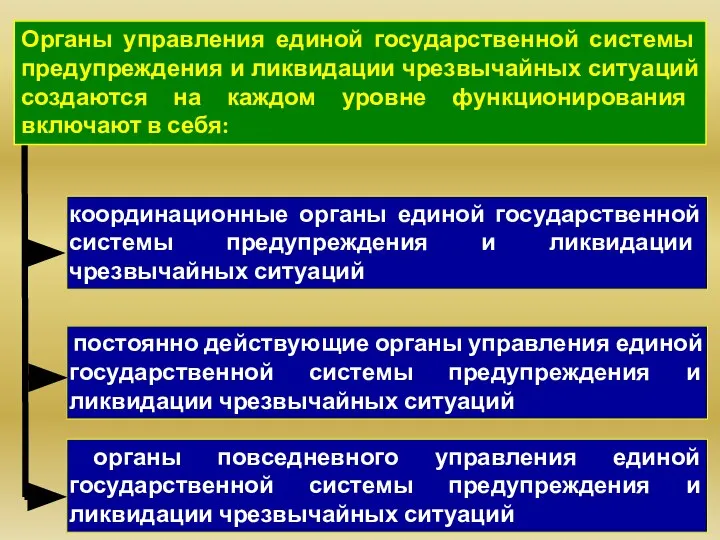 Органы управления единой государственной системы предупреждения и ликвидации чрезвычайных ситуаций создаются