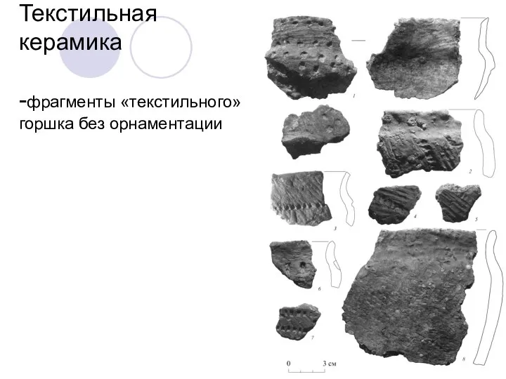 Текстильная керамика -фрагменты «текстильного» горшка без орнаментации