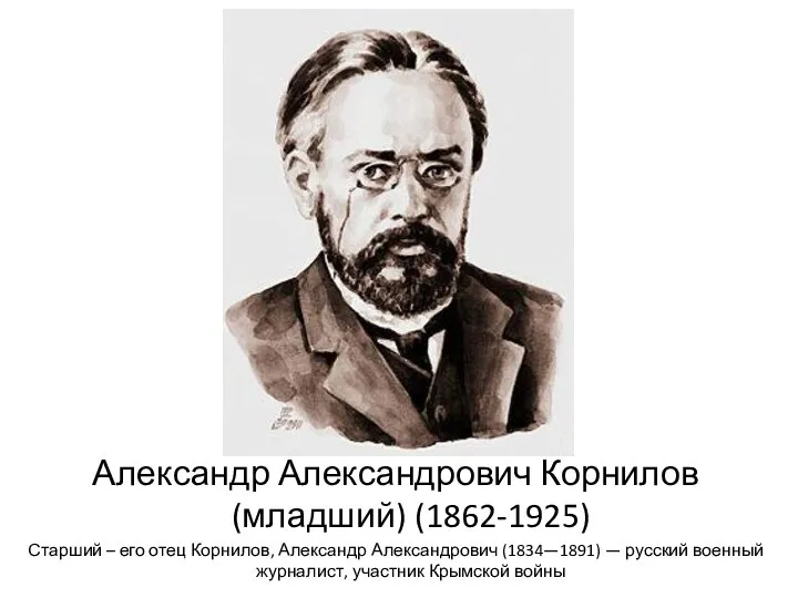 Александр Александрович Корнилов (младший) (1862-1925) Старший – его отец Корнилов, Александр