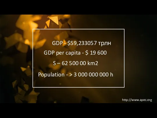 GDP - $59,233057 трлн $8,928.62 GDP per capita - $ 19