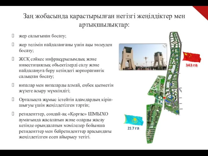 жер салығынан босату; жер телімін пайдаланғаны үшін ақы төлеуден босату; ЖСҚ