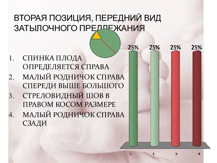 ВТОРАЯ ПОЗИЦИЯ, ПЕРЕДНИЙ ВИД ЗАТЫЛОЧНОГО ПРЕДЛЕЖАНИЯ СПИНКА ПЛОДА ОПРЕДЕЛЯЕТСЯ СПРАВА МАЛЫЙ