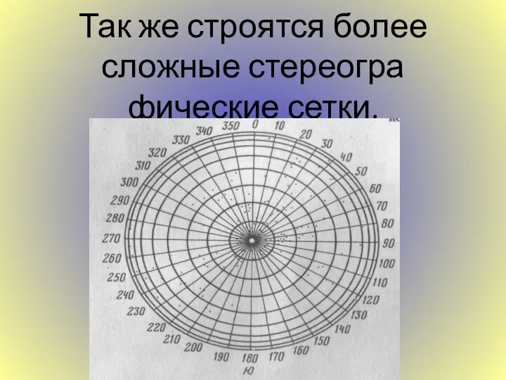 Так же строятся более сложные стереогра­фические сетки.