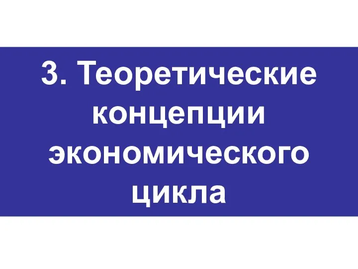 3. Теоретические концепции экономического цикла