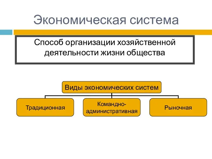 Экономическая система Способ организации хозяйственной деятельности жизни общества