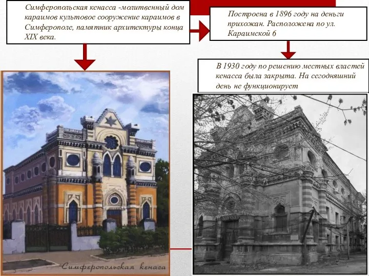 Симферопольская кенасса -молитвенный дом караимов культовое сооружение караимов в Симферополе, памятник