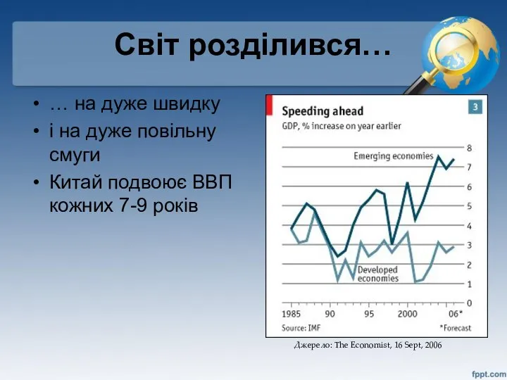 Світ розділився… … на дуже швидку і на дуже повільну смуги