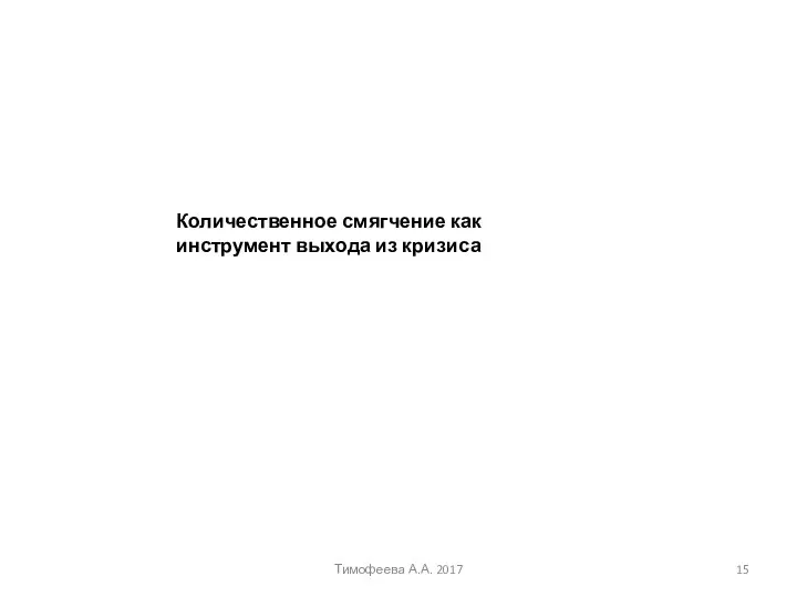 Тимофеева А.А. 2017 Количественное смягчение как инструмент выхода из кризиса