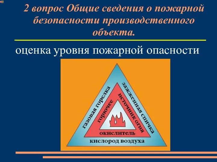 2 вопрос Общие сведения о пожарной безопасности производственного объекта. оценка уровня пожарной опасности