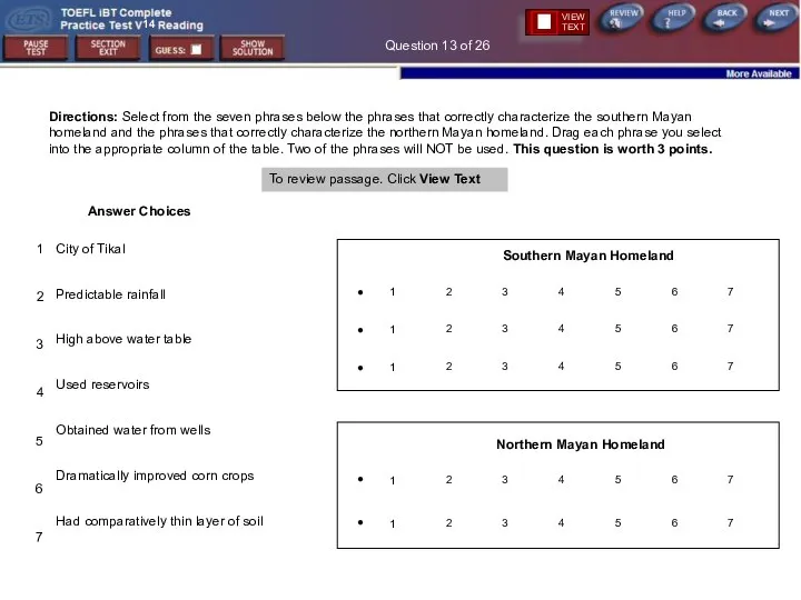 Question 13 of 26 Directions: Select from the seven phrases below