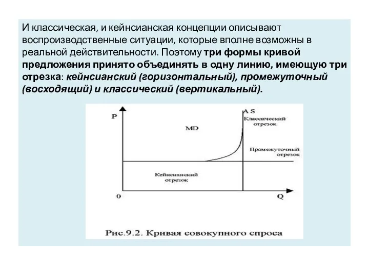 И классическая, и кейнсианская концепции описывают воспроизводственные ситуации, которые вполне возможны