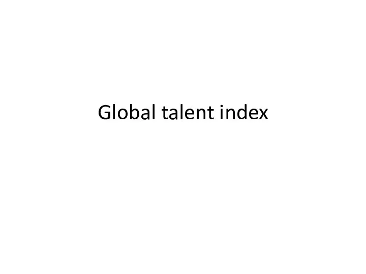 Global talent index