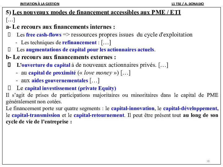 5) Les nouveaux modes de financement accessibles aux PME / ETI