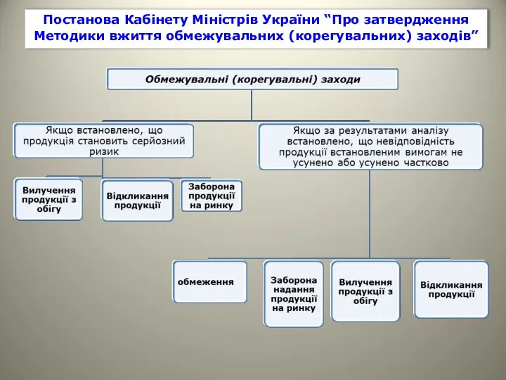 Постанова Кабінету Міністрів України “Про затвердження Методики вжиття обмежувальних (корегувальних) заходів”