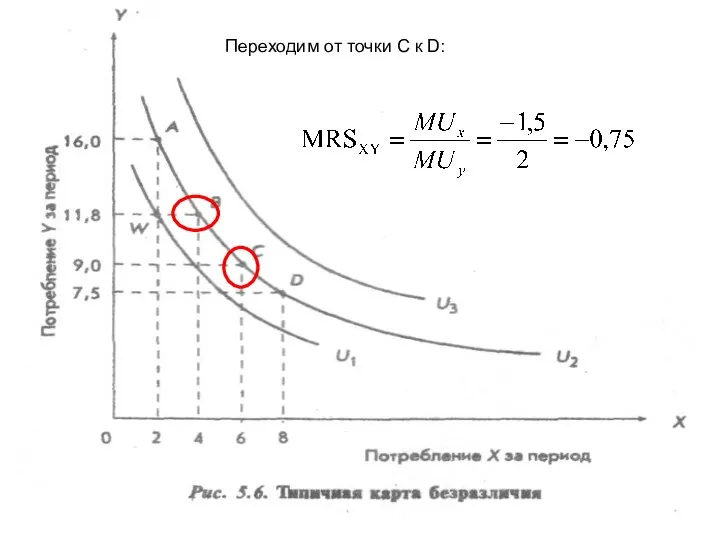 Переходим от точки С к D: