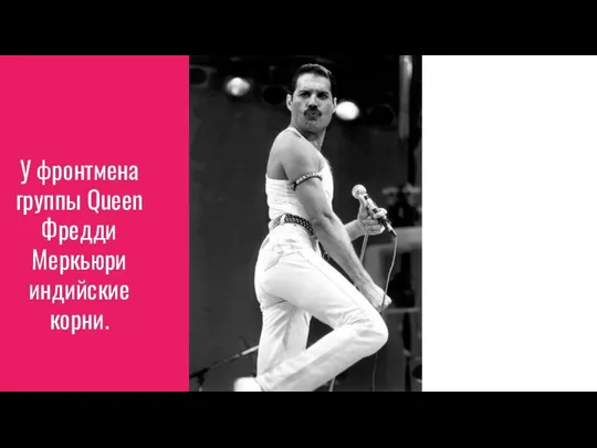 У фронтмена группы Queen Фредди Меркьюри индийские корни.