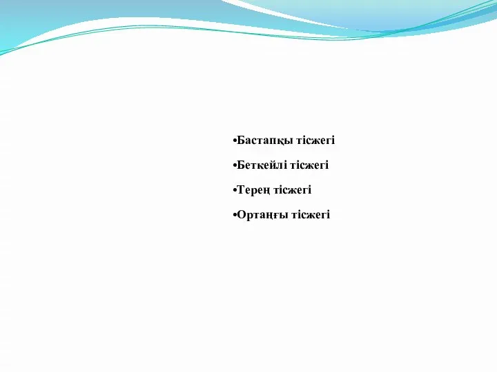 Бастапқы тісжегі Беткейлі тісжегі Терең тісжегі Ортаңғы тісжегі