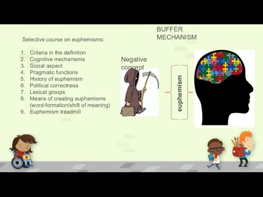 Selective course on euphemisms: Criteria in the definition Cognitive mechanisms Social