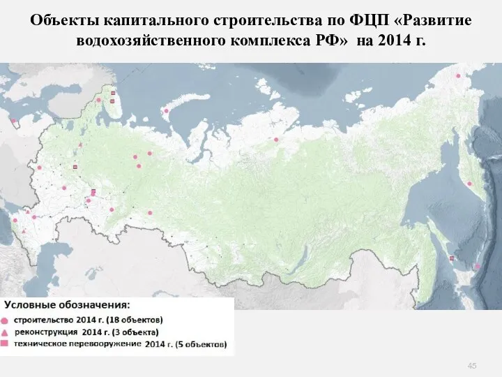 Объекты капитального строительства по ФЦП «Развитие водохозяйственного комплекса РФ» на 2014 г.