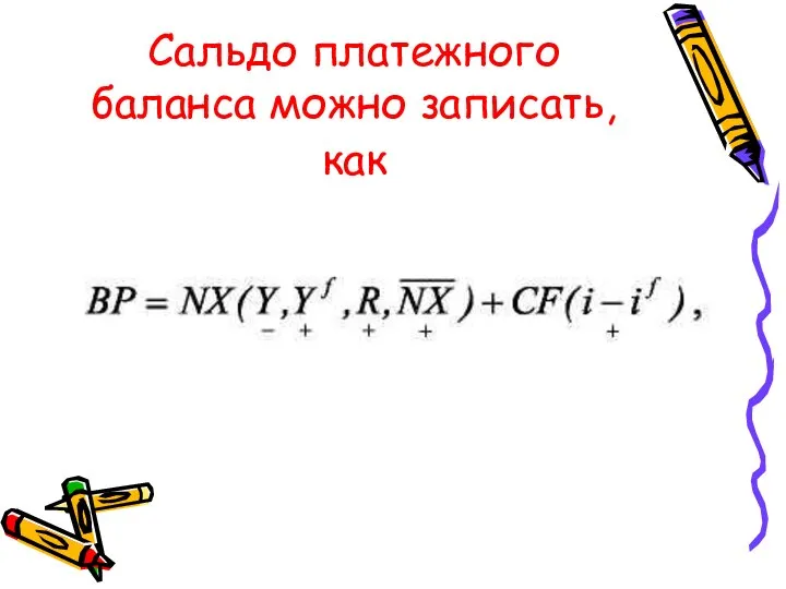 Сальдо платежного баланса можно записать, как