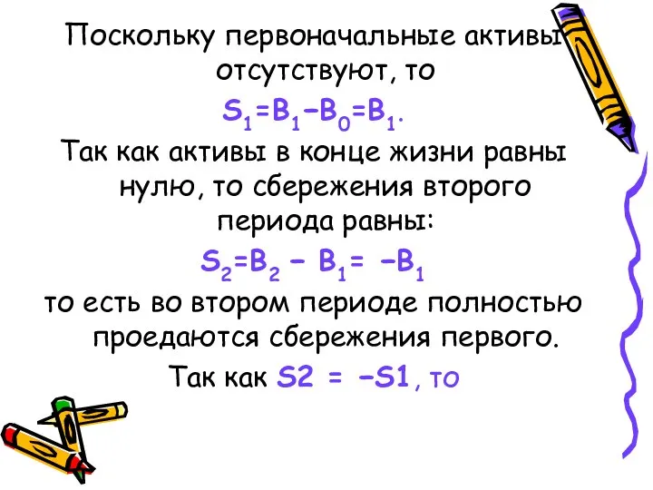 Поскольку первоначальные активы отсутствуют, то S1=B1−B0=B1. Так как активы в конце