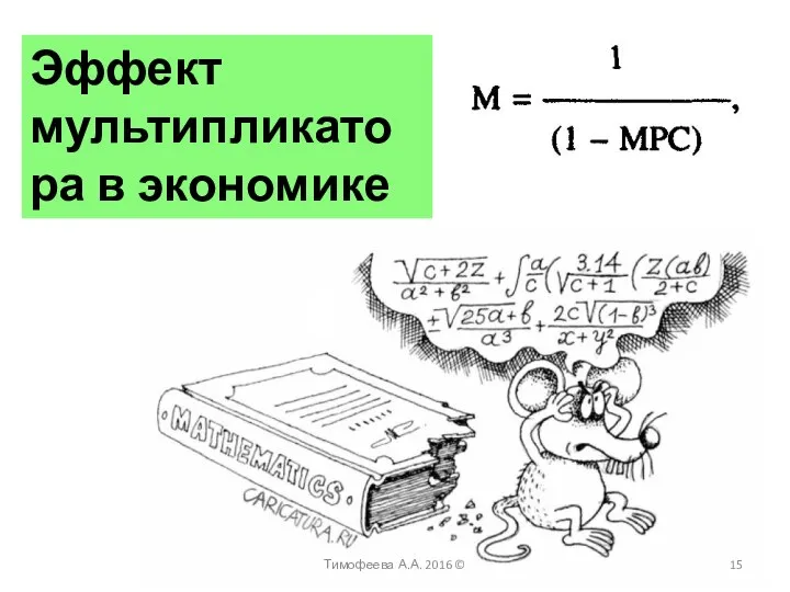 Эффект мультипликатора в экономике Тимофеева А.А. 2016 ©