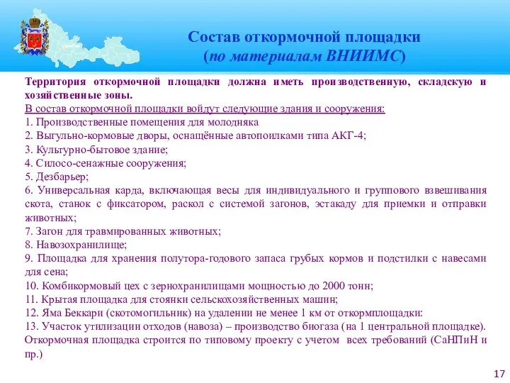 Состав откормочной площадки (по материалам ВНИИМС) Территория откормочной площадки должна иметь