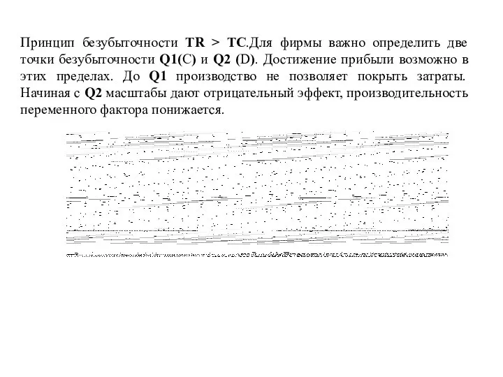 Принцип безубыточности TR > TC.Для фирмы важно определить две точки безубыточности