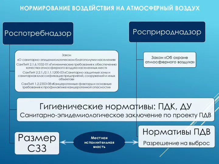 НОРМИРОВАНИЕ ВОЗДЕЙСТВИЯ НА АТМОСФЕРНЫЙ ВОЗДУХ Местная исполнительная власть