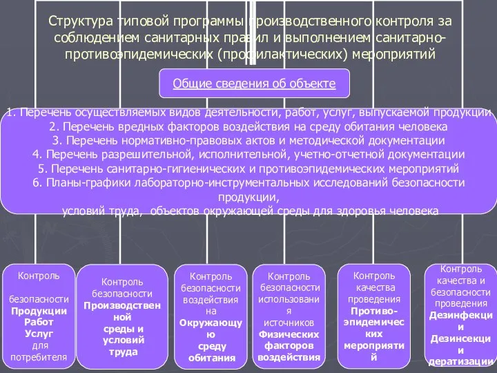 Структура типовой программы производственного контроля за соблюдением санитарных правил и выполнением санитарно-противоэпидемических (профилактических) мероприятий