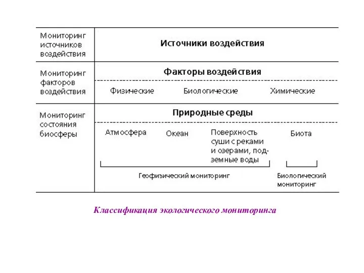 Классификация экологического мониторинга