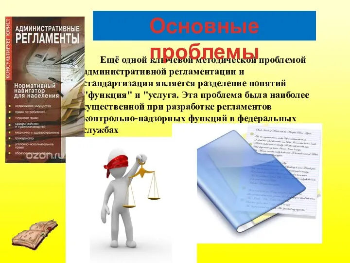 Ещё одной ключевой методической проблемой административной регламентации и стандартизации является разделение