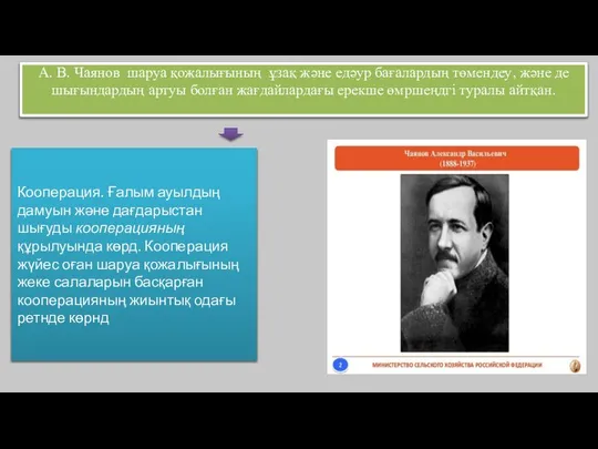 А. В. Чаянов шаруа қожалығының ұзақ және едәур бағалардың төмендеу, және