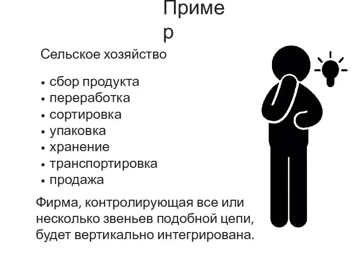 Сельское хозяйство сбор продукта переработка сортировка упаковка хранение транспортировка продажа Пример