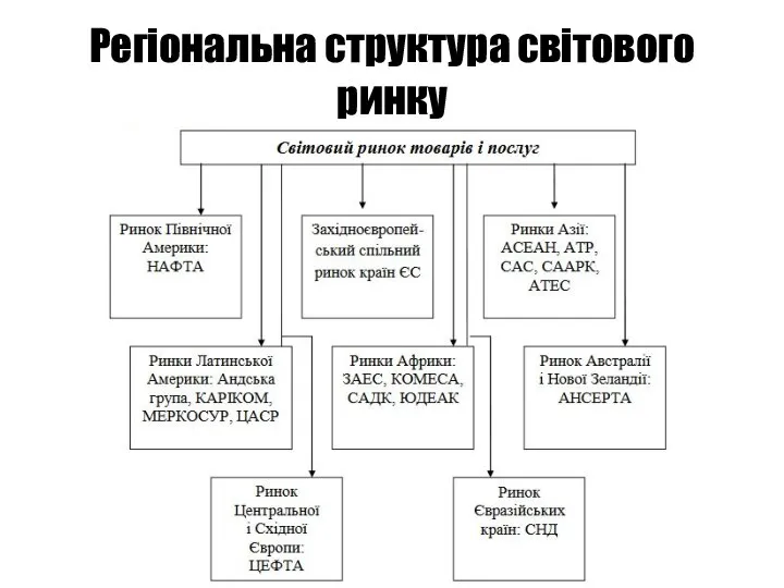 Регіональна структура світового ринку