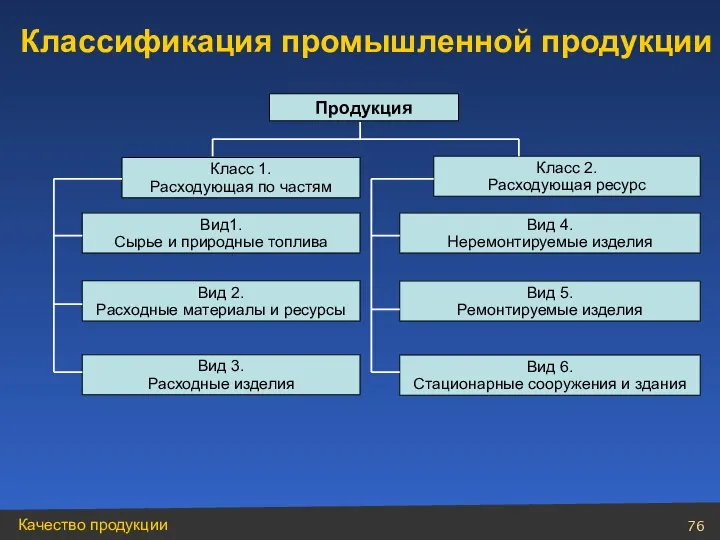 Продукция Класс 2. Расходующая ресурс Вид 4. Неремонтируемые изделия Вид 5.