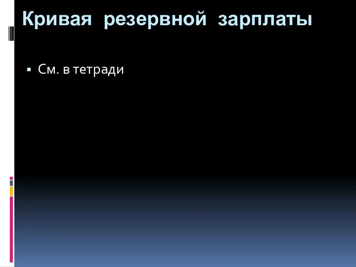 Кривая резервной зарплаты См. в тетради